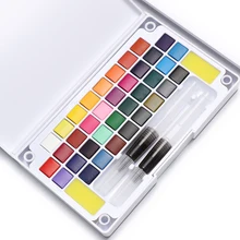 12/18/24/36 Цвета Портативный путешествия твердый пигмент воды Цвет набор красок с водой Цвет кисть для рисования товары для рукоделия