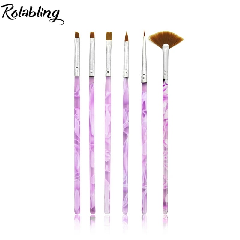 10set/pack Purple Nail Brushes Acrylic UV Gel Nail Art Tips Painting