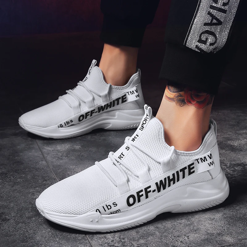 Men Big Size White Sport Running Shoes Light Walking Breathable Anti-skid Jogging Sneakers For Men Outdoor Gym Trainer Shoes New