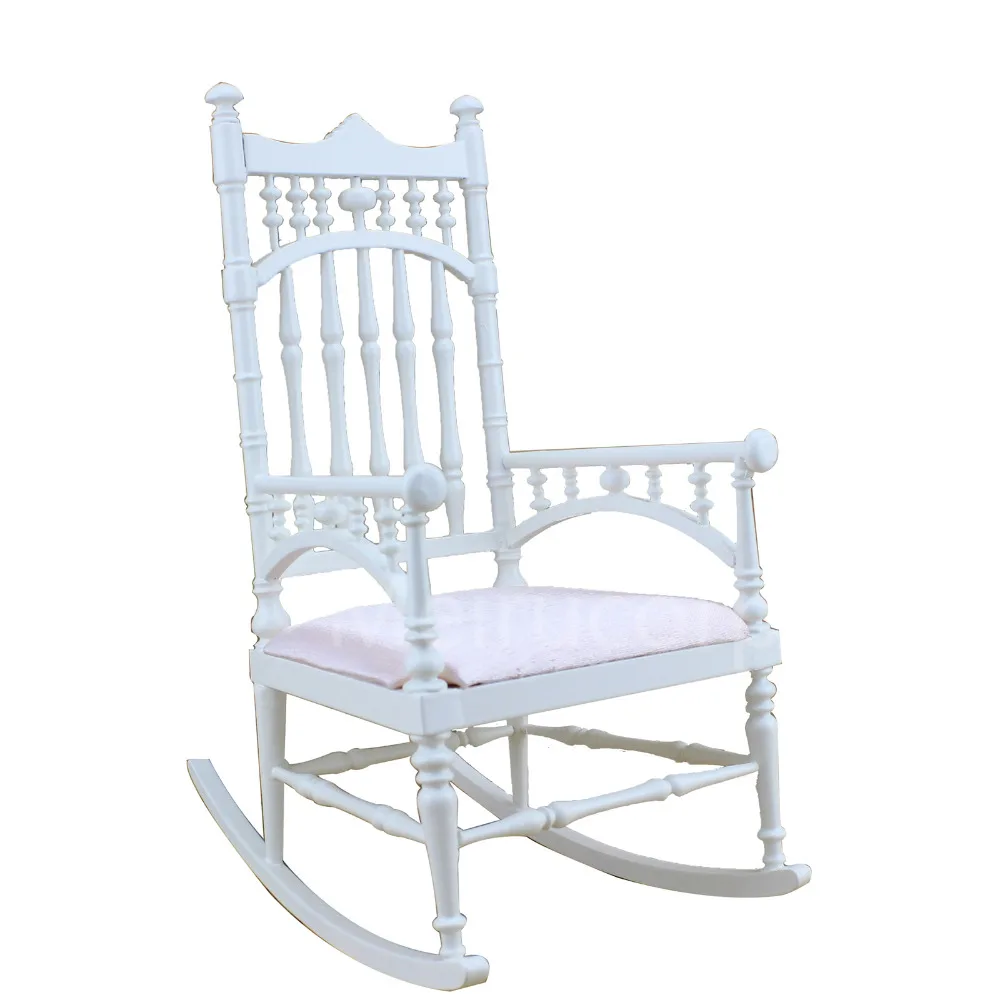 

BJD 1:6 DOLL miniature Furniture Classicism Well Hand White rocking chair