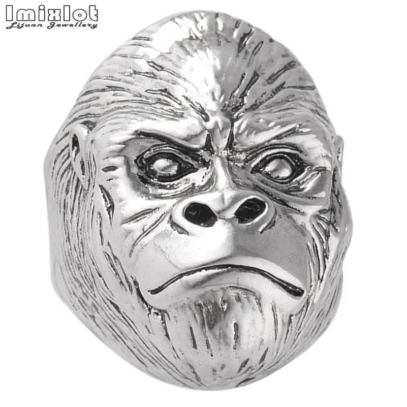 

2018 Gorilla Ring Animal Ring Rise of the Planet of the Apes Punk Biker Caesar ring for man fashion vintage personality Jewelry