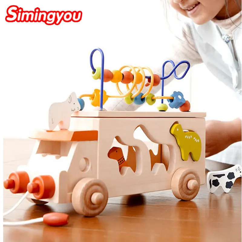 

Simingyou Learning Education Colorful Animal Trailer Toys Shape Pairing Wooden Montessori Toys B40-RB65 Drop Shipping