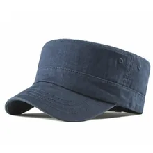 Однотонная хлопковая винтажная Военная Кепка Регулируемая Ретро армейская плоская кепка высокого качества пустая наружная Спортивная шляпа для папы Солнцезащитная плоская кепка Gorros