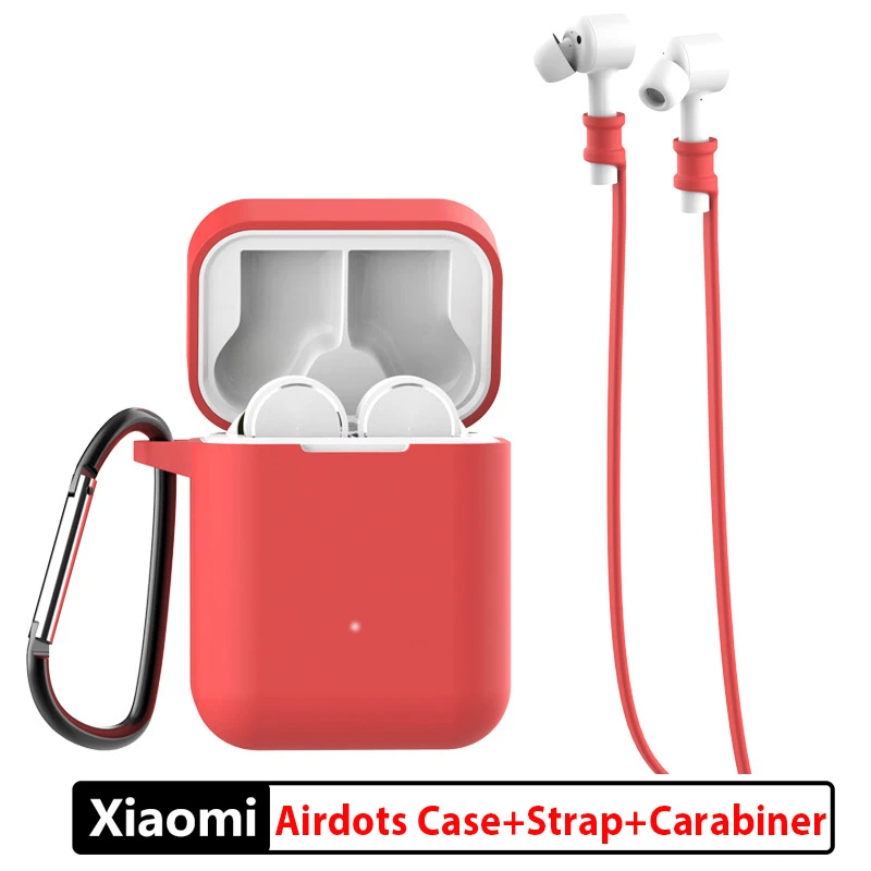 3 в 1 Air Case анти-потеря карабин с ремешком для Xiaomi Mi AirDots Pro air tws xiaomi mi airdots(Сяоми Ми ЭйрДотс Про) чехол airpods наушники беспроводные блютуз наушники мешки Bluetooth беспроводные чехол xiaomi air - Цвет: 2