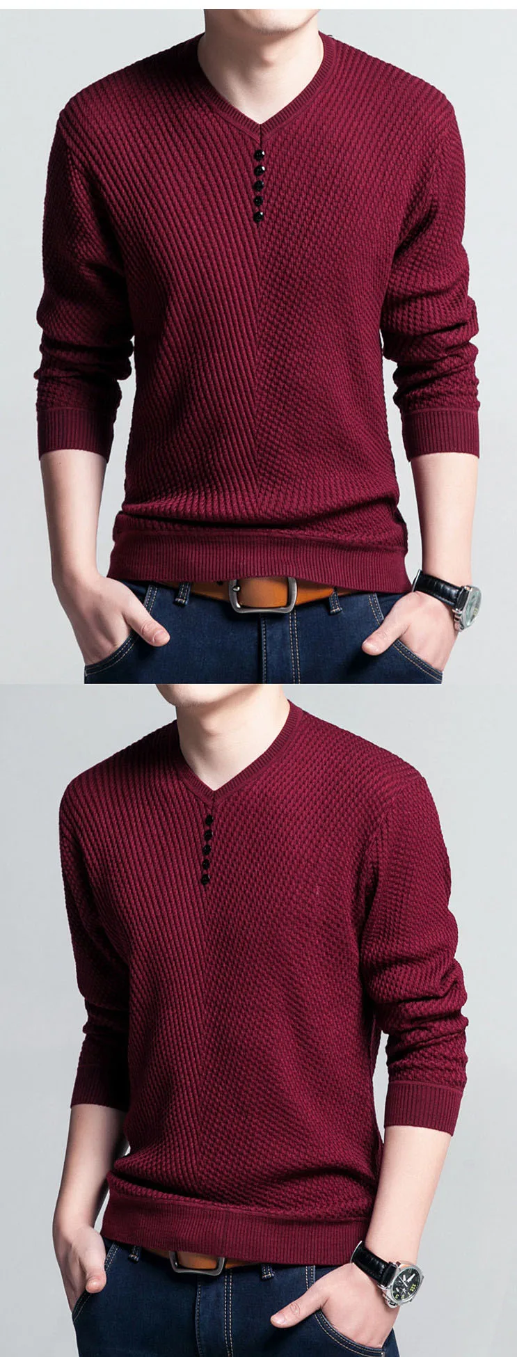 Осенний мужской свитер Повседневный пуловер с v-образным вырезом Slim Fit Sueter Masculino рубашка с длинными рукавами мужские свитера трикотажные кашемировые шерстяные Pull H