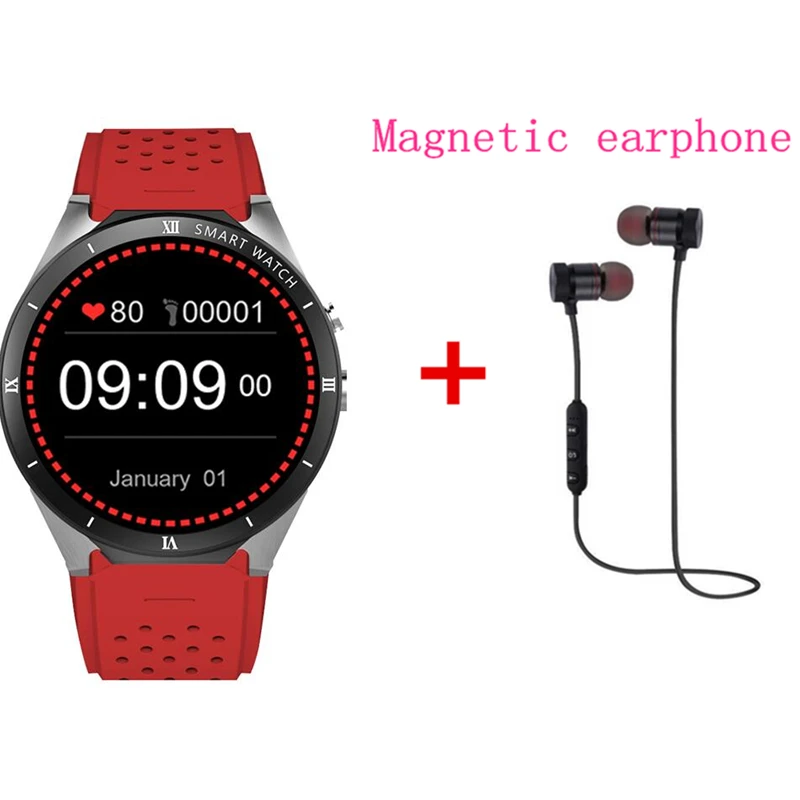 Смарт-часы KOSPET для samsung apple watch huawei watch GT 3g 1 Гб+ 16 Гб gps X7 android smartwatch телефон монитор сердечного ритма - Цвет: red add earphone
