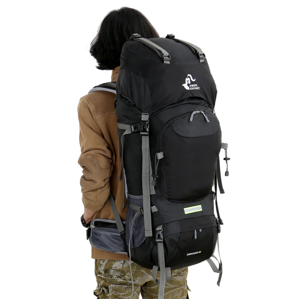 Free Knight 60L Outdoor Backpack Waterproof Climbing Hiking Mountaineering  Men Women Trekking Travel Mountain Sport Bag