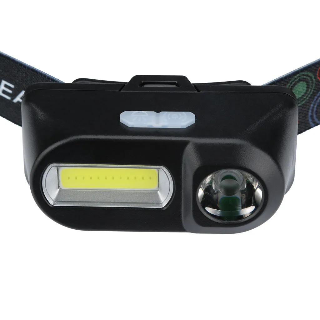 Headlamp 6 Modes Head Light COB LED Headlight Torch Outdoor Flashlight USB Rechargeable American Standard Plug