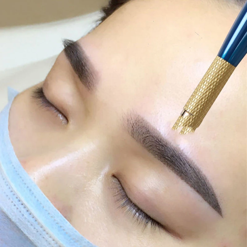 0,18 мм у 16 в форме пластин Tebori Microblading круговой 15 контактов лайнер лезвия иглы татуировки для постоянных макияж бровей туман ручка