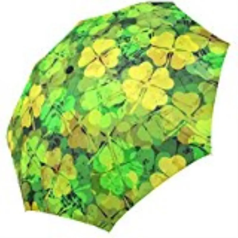Lucky Clover Foldable Umbrella Anti Rain Umbrella 3 Folding Parasol Sun