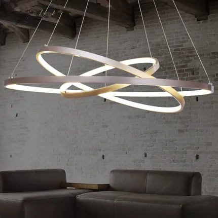 

Modern Led Chandelier Circle Rings Pendant Lamp Aluminum Body hanging lamp Ceiling Fixtures for dining room kitchen