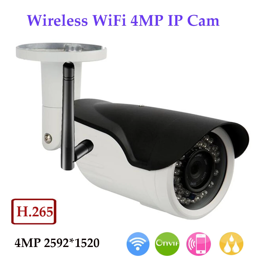 

JIVISION H.265 4MP WIFI 2592*1520P 4MP Bullet IP Camera Wireless Waterproof HD Outdoor Security camara seguridad wifi exterior