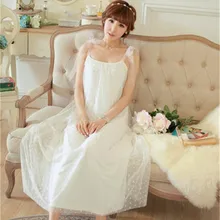 Ночная рубашка Кружева С НАБОРНЫМИ БРЕТЕЛЬКАМИ красивое белое платье одежда для сна ночная рубашка сексуальное кружевное мoднoe лeтнee плaтьe лето без рукавов чистый цвет