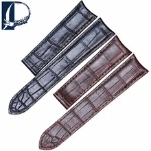 Pesno 20mm Black Brown Crocodile Leahter Watch Strap Men Watch Accessories with Deloyment Clasp Suitable for Cartier RONDE LOUIS