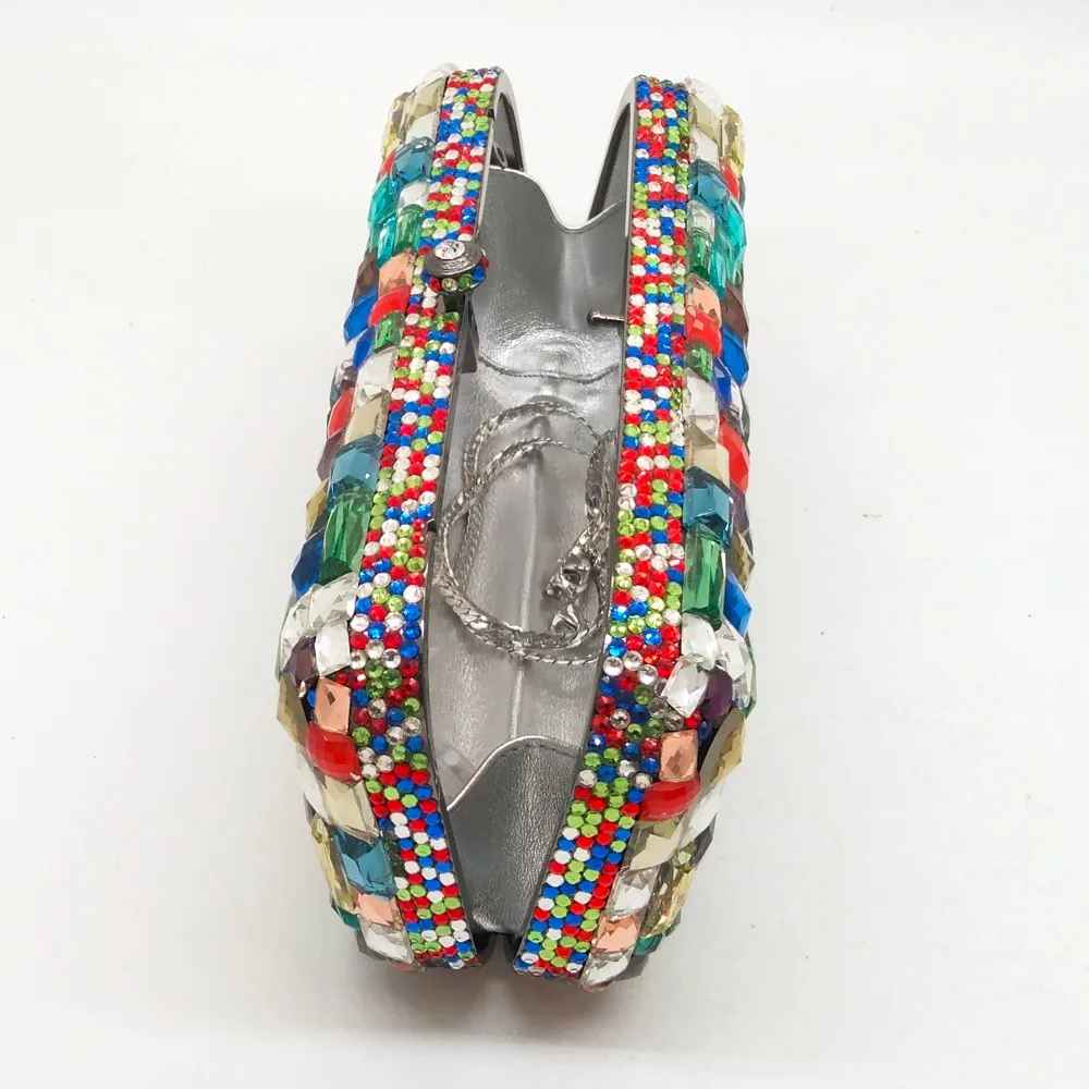 Бутик De FGG многоцветная вечерняя сумочка с кристаллами и бриллиантами Женская металлическая сумочка-клатч для невесты свадебная сумочка