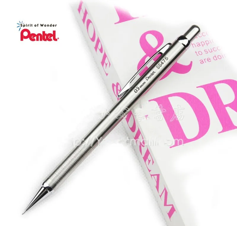 Pentel ss475 stainless steel brief mechanical pencil metal automatic