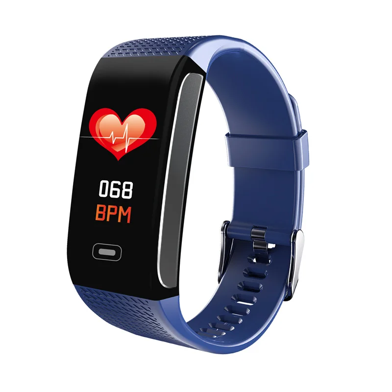 Модные умные спортивные часы CK18S, умный трекер, браслет, пульсометр, кровяное давление, мониторинг здоровья, роскошные Брендовые Часы - Цвет: Синий