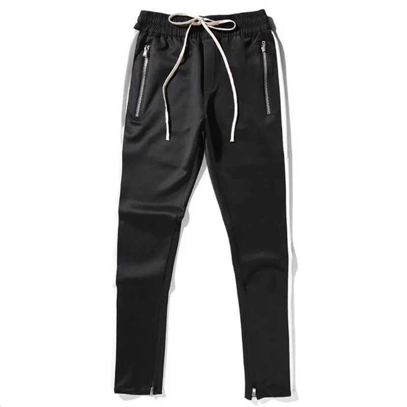 Брендовые штаны с боковой молнией, хип-хоп модная мужская одежда, Джастин Бибер, туман, соединяющиеся вместе, штаны для бега, черные, красные, синие - Цвет: black