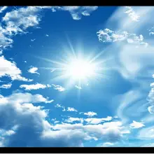 Пользовательские фото обои 3d потолочные обои фрески голубое небо белые облака солнце установка Настенная роспись 3d обои для гостиной