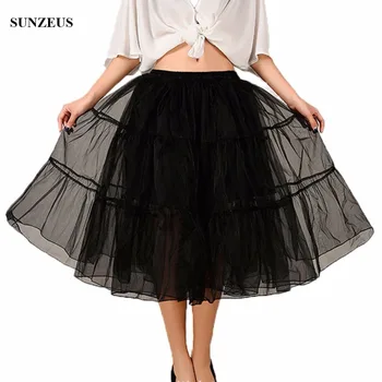 

2019 New Petticoat Wedding Underskirt Bridal Petticoats Short Black Party Skirt Crinolina 45 CM Length