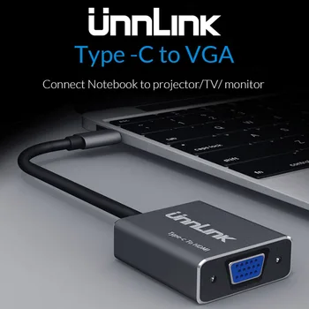

Unnlink USB C to VGA Adapter Type C to VGA FHD 1080P@60Hz Thunderbolt3 to VGA for Macbook Galaxy S8 S9 S10 Dex p20 p30 mate20