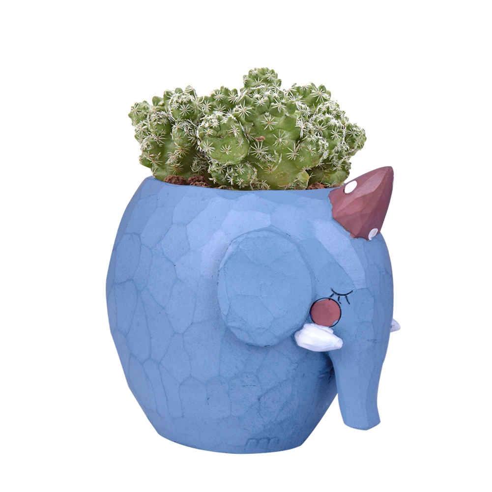 4x милые животные Цветочный Горшок Смолы суккуленты растения плантатор зеленый горшка рабочего декор мини животных КИТ/крокодил горшок