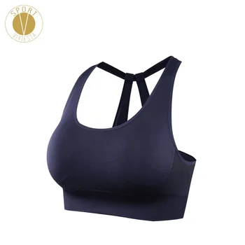 

Open Back High Impact Sports Bra Women Lady Train Run Workout Gym Wireless Wire Free Scoop Neck Soft Strap Support Crop Bra Top