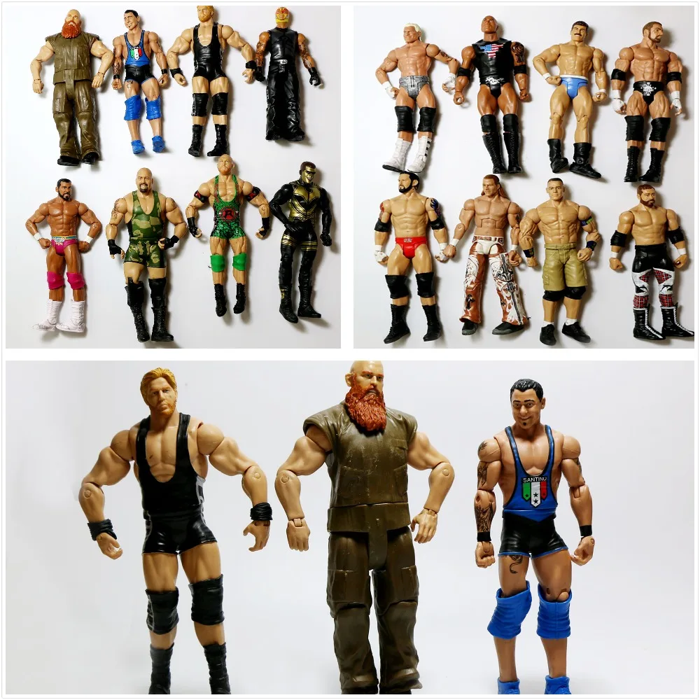 

Popular 10Pcs/lot Occupation Wrestling Gladiators Movable Multi Joint Model Dolls Wrestler Action Figure toys Free Shipping