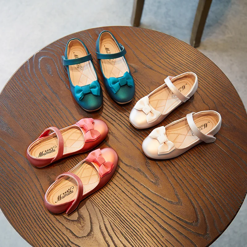 

Odorless soft standard size children like girls breathable anti-wear casual light bowtie Girls summer flat shoes