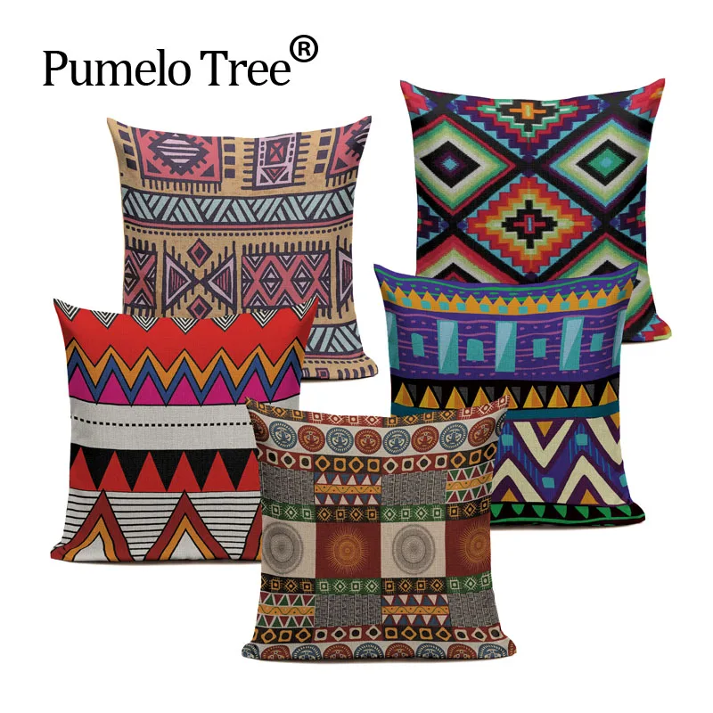 

High Quality Nordic Home Decor Print Red Turkish Ethnic Pattern Kilim Pillow Case Custom Home Decoration Cushion Cover For Sofa