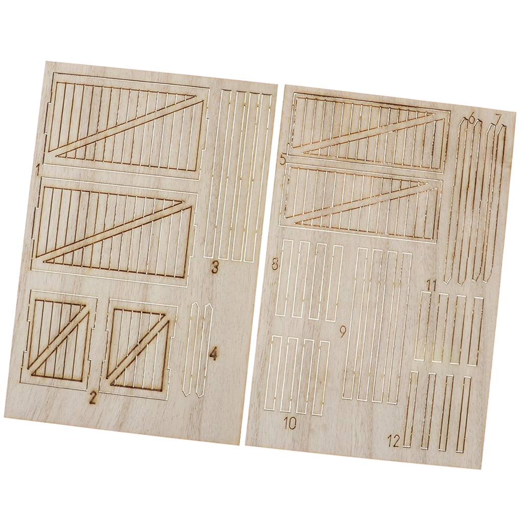 2pcs 1/35 Wooden Box Model DIY Sand Table Scene Unpainted Kit for Military Solider Figure