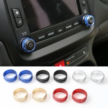 

MOPAI Aluminium Car Interior CD Sound Volume Tune Adjust Knob Button Ring Decoration for Jeep Renegade 2015-2016 Car Styling
