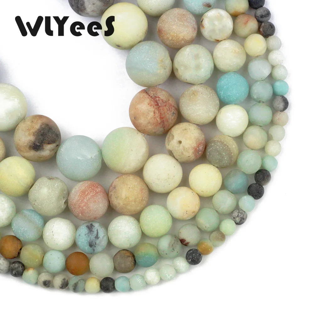 Круглые шарики WLYeeS из амазонита 3 А круглые свободные для ювелирных изделий