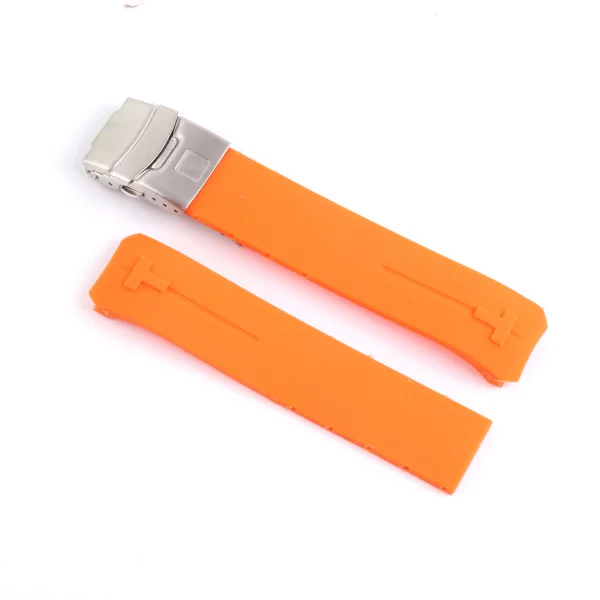 21mm orange silver2 20 мм 21 мм T013 экспертный ремешок для часов изогнутый конец Силиконовый водонепроницаемый резиновый ремешок для 1853 T Touch коллекция T013420A T013T047 человек - Цвет ремешка: 21mm orange silver2