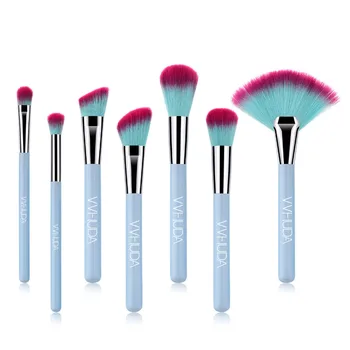 

VVHUDA Professional All Match Brushes 7Pcs Makeup Brush Set Dense Perfect Soft Brush Kit High Quality Nylon Bristles Powder Tool