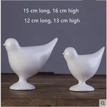 

White ceramic lovers bird crafts, home office desktop decorations, wedding love birthday gifts