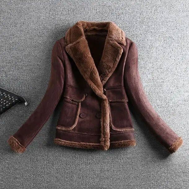 Реальные Chaquetas De Cuero Mujer Chic из искусственной кожи воды куртка хлопковая стеганая утолщенной воротник съемный Тонкий и пиджаки Топ