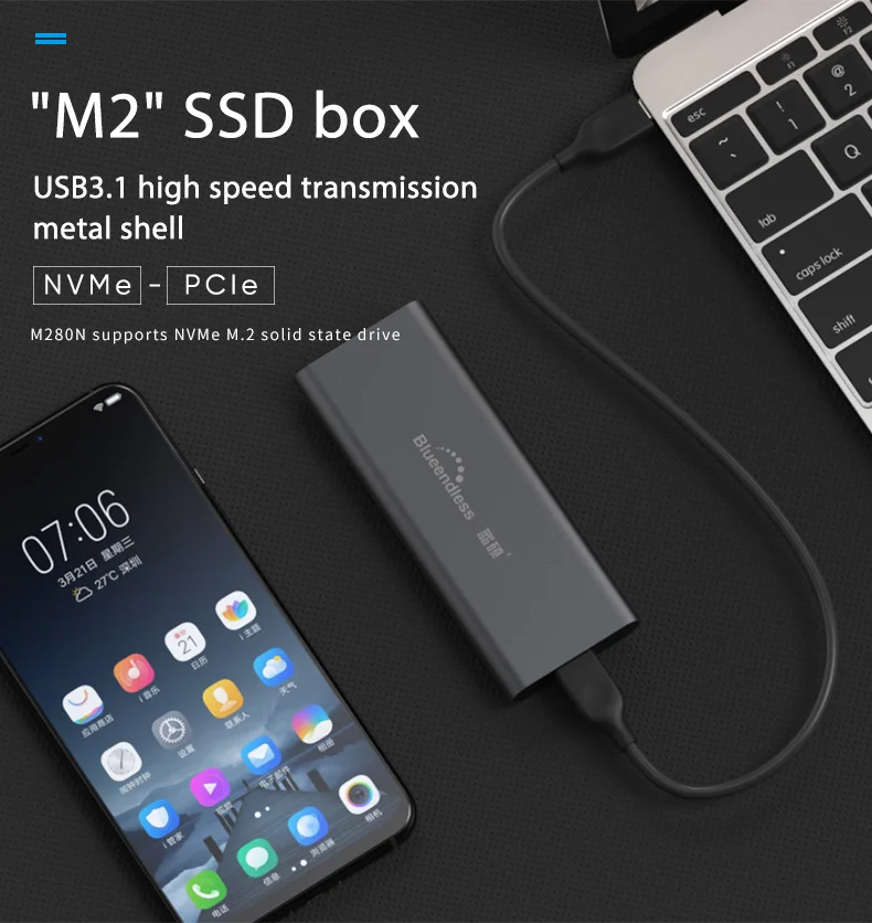 MSATA алюминиевый 1,8 'USB 3,0 компьютер HDD и PCIE NVMe M.2 M ключ SSD коробка внешний жесткий диск с портом type C Корпус чехол