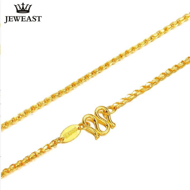 24K Pure Gold Necklace Real AU 999 Solid Gold Chain Men's Nice Tulip U –  Cinily