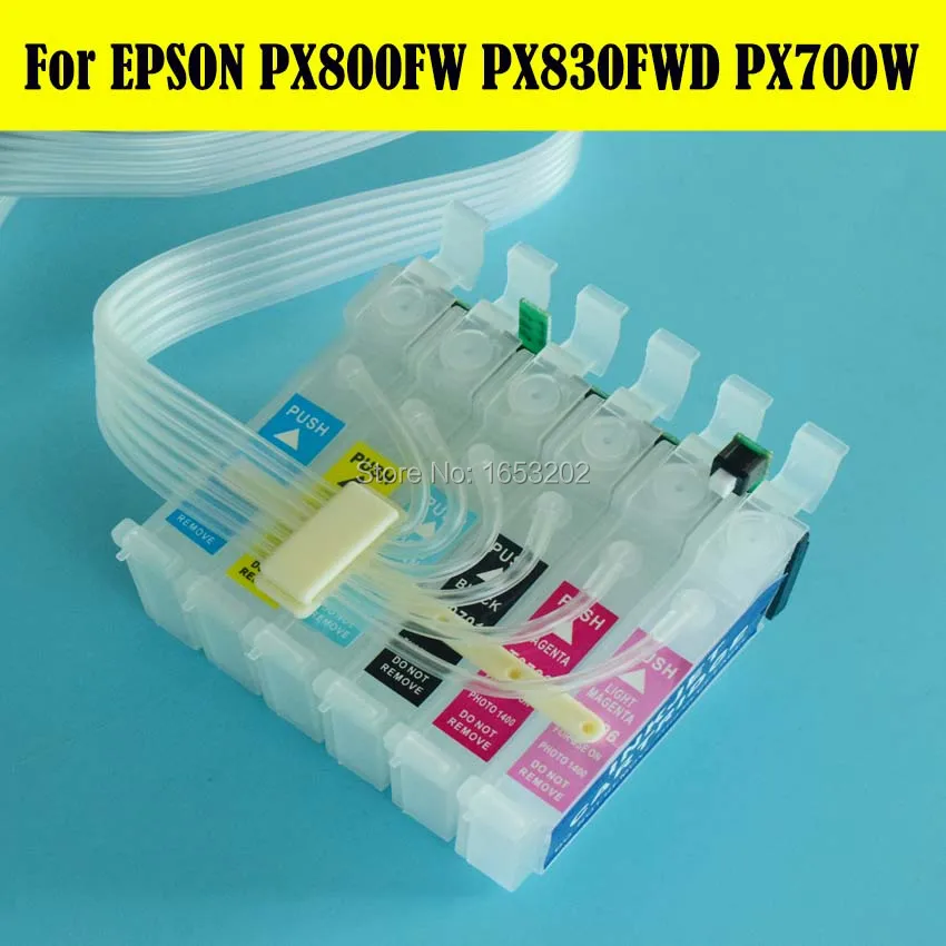 6 اللون T0801 استمرار نظام الحبر العرض لإبسون px700 px800 PX830 الطابعة مع رقاقة arc