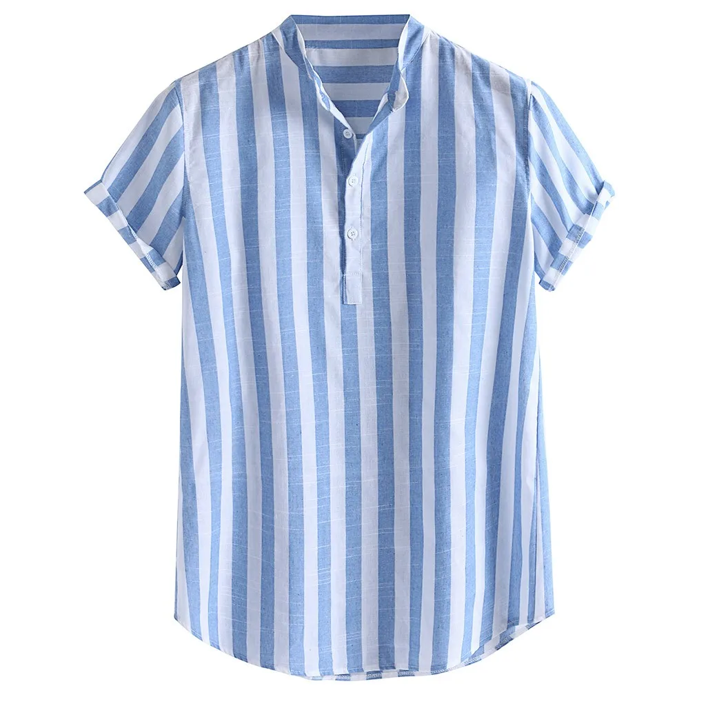 Camisa, мужские сексуальные облегающие полосатые рубашки, мужская повседневная Уличная уличная рубашка, мужская летняя рубашка с коротким рукавом, топы, M-3XL
