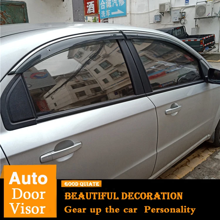 

For Fit Chevrolet AVEO Window Visor Plastic Vent Shades Sun Rain Deflector Guard 4PCS/SET For 2011/13/14/16/17 AVEO Door Visor