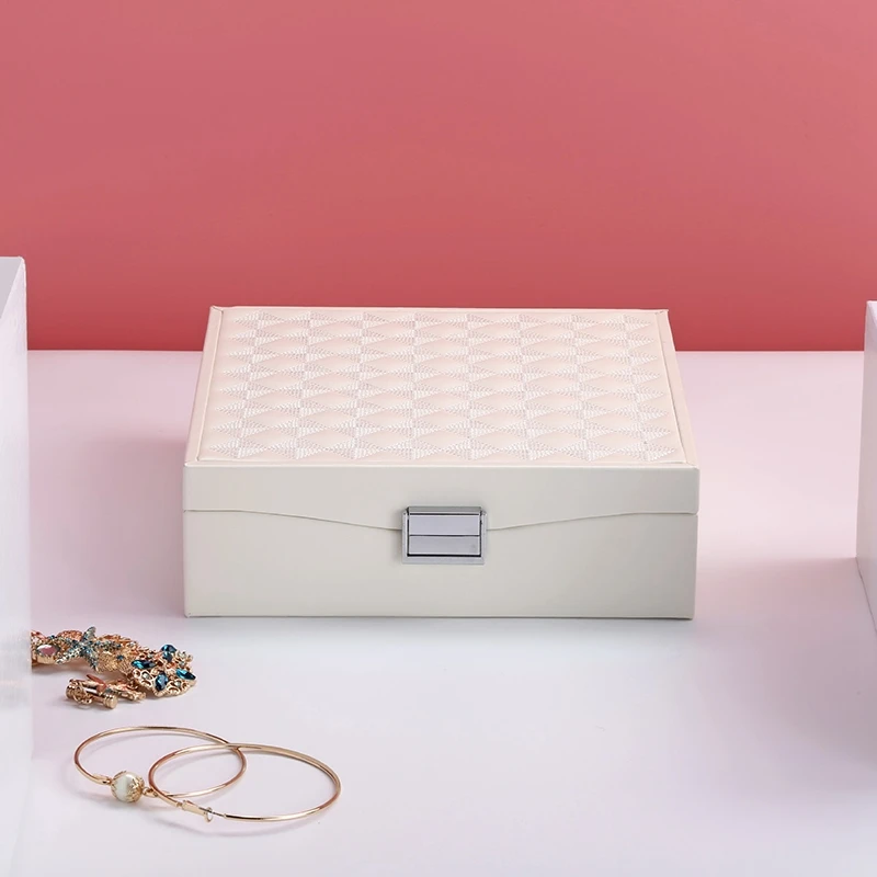 Goedkoop Casegrace Lady Pu Lederen Sieraden Opbergdoos Ring Vitrine Draagbare Sieraden Organisator Voor Kettingen Juweliers Sieraden