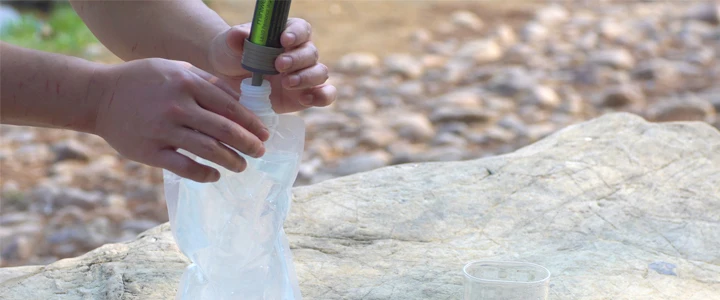 Satisfy water need for group and family outdoor activities with this emergency gravity fed water filter system.  This gravity water filter system is not a single user suck up straw. It is a perfect solution for a group people filtration needs when they are on the go.