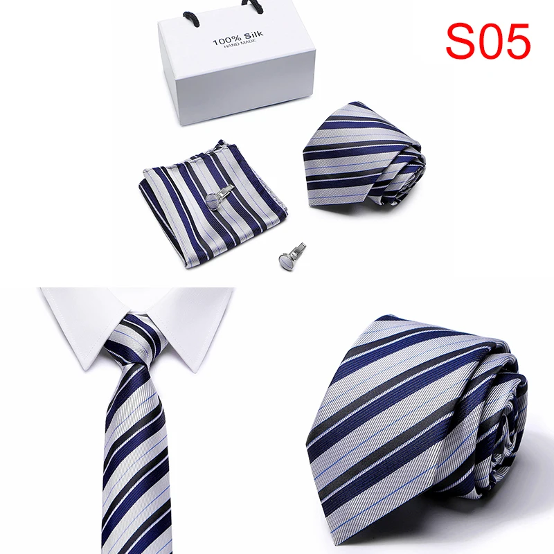 Мужской галстук, облегающий, синий, в клетку, шелк, классический, жаккардовый, тканый, очень длинный, галстук, носовой, запонки, набор для мужчин, официальный, для свадьбы, вечеринки