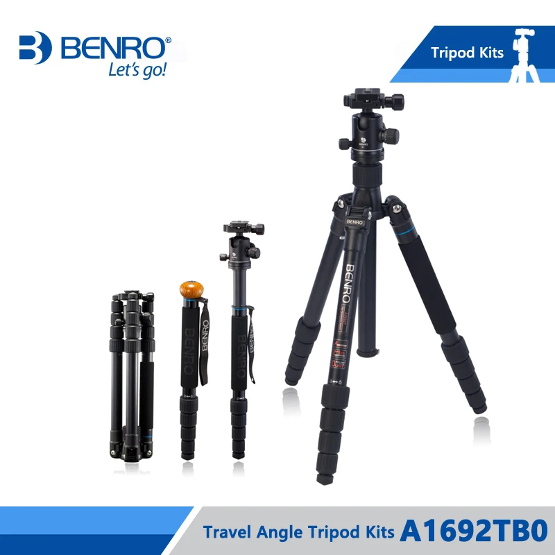 Benro A1692TB0 Tripod Aluminum Tripod Kit Monopod For Camera With B0 Ball Head Carrying Bag Max