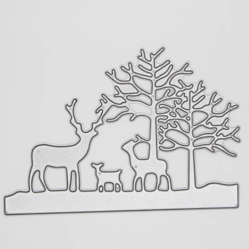 

Elk and tree Metal Cutting Dies DIY Scrapbooking Album Decoration Embossing Paper Card Craft 110*78 mm