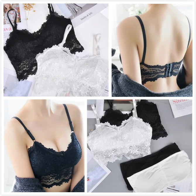 1PC Women Sexy Lingerie Lace Bras Mesh Bralette Female Seamless Unpadded Floral Brassiere Intimates Femme Underwear