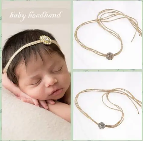 

Toddler Infants Tie Back Crystal Headbands Bling Rhinestone Headbands Girl Headbands Christening Headband Baby Phtography Props