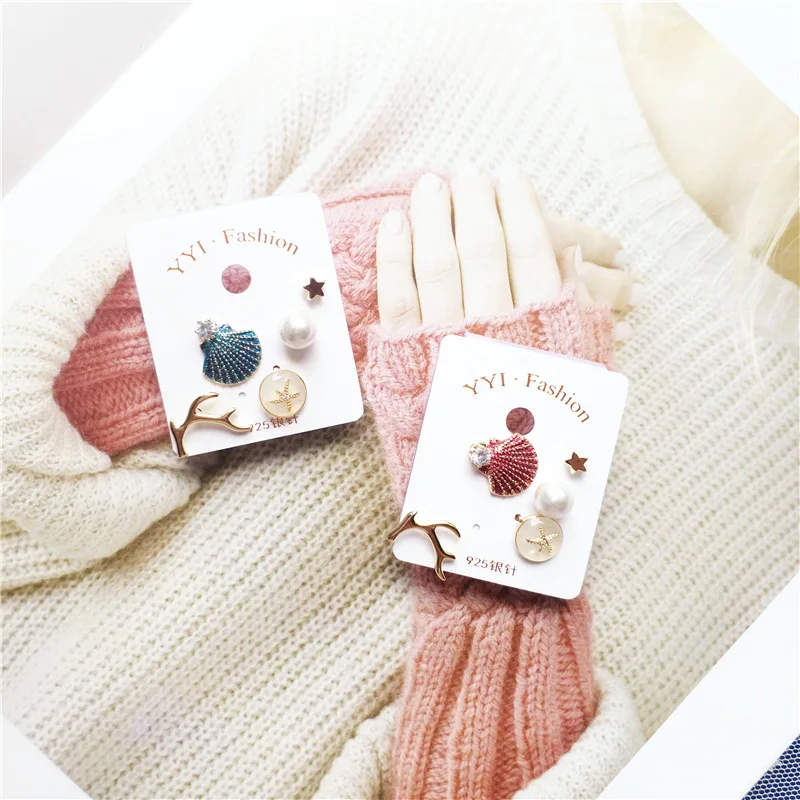 

Korea Handmade Acrylic Shell Star Horn Pearl Women Drop Earrings Dangle Earrings Fashion Jewelry Accessories-JQD5